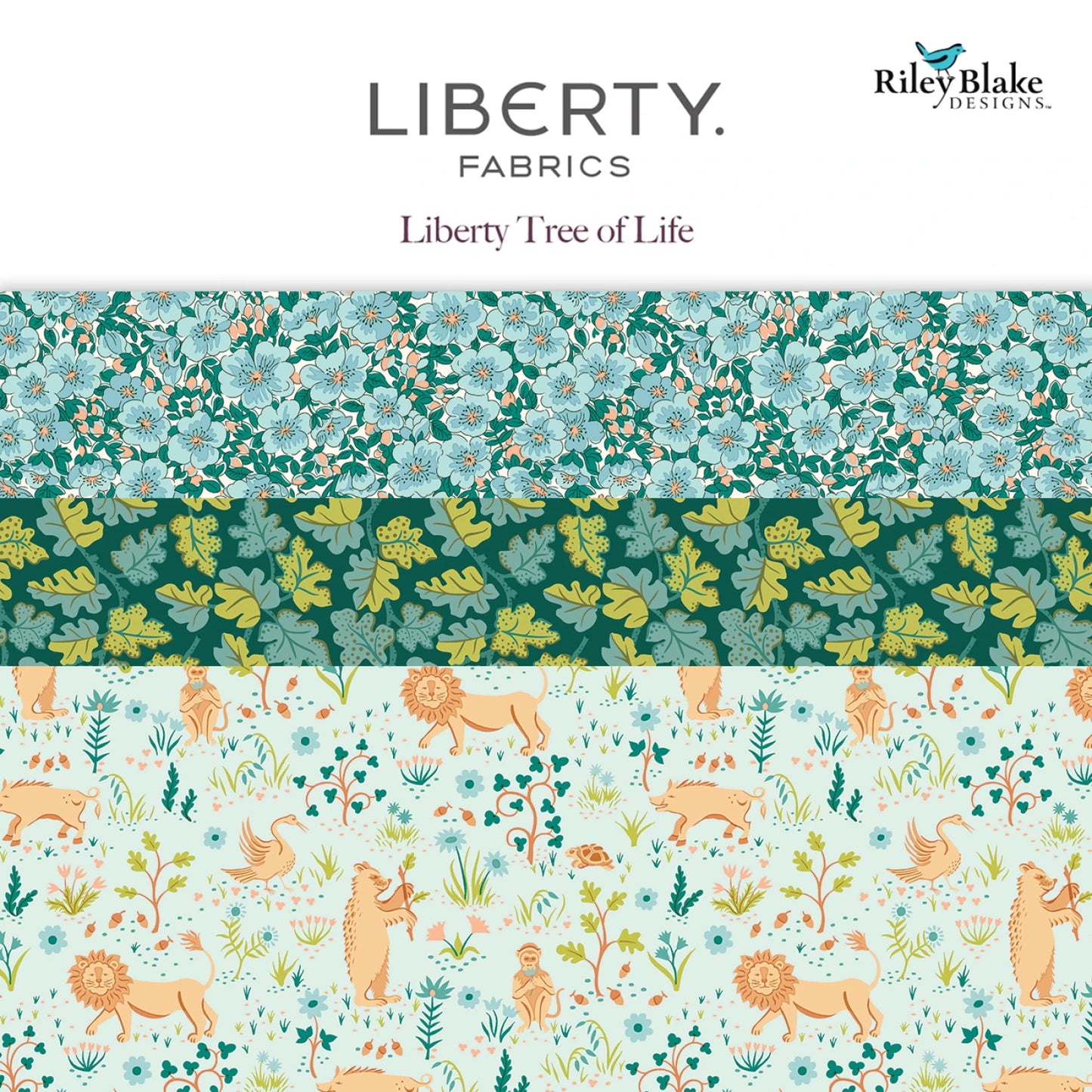パッチワーク生地セット|LIBERTY 5インチスクエア(約12.7cm角)42枚 TREE OF LIFE/GREEN