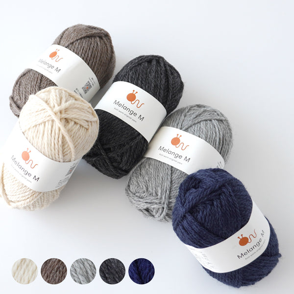 Knitworm メランジ M | グレー|並太毛糸 ウール混 30g(60m)