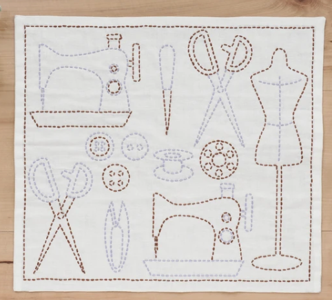 刺し子のふきんキット 初心者向け｜図案プリント済み・道具セット