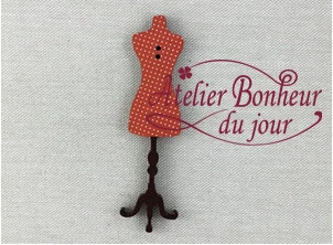 フランス製 木製ボタン トルソードット・ルージ|Atelier Bonheur du Jour