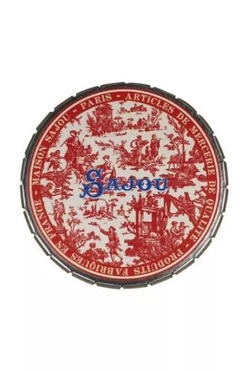 トワルドジュイ柄 ティン缶 Sajou-large-click-clack-storage-tin-toile-de-jouy-red クリック
