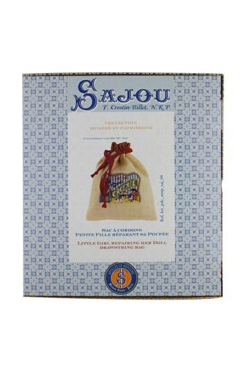 Sajou-cross-stitch-kit-bag-embroidery-girls クロス・ステッチ・巾着キット 刺しゅうする女の子