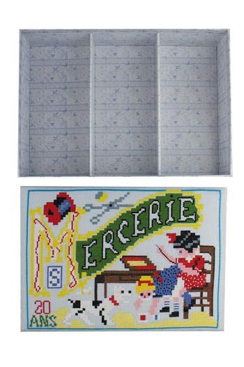 Sajou sewing box kit - Embroidery Girls サジューのクロスステッチキット繕い物をする女の子