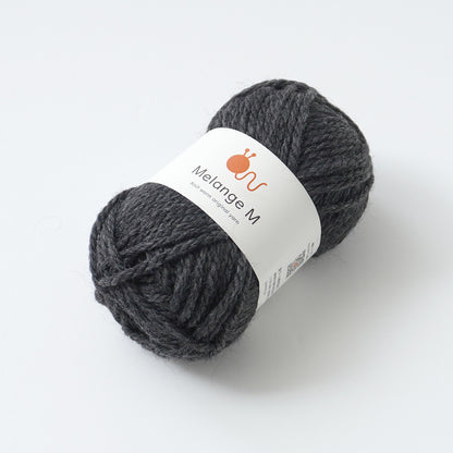 Knitworm メランジ M | グレー｜並太毛糸 ウール混 30g（60m）