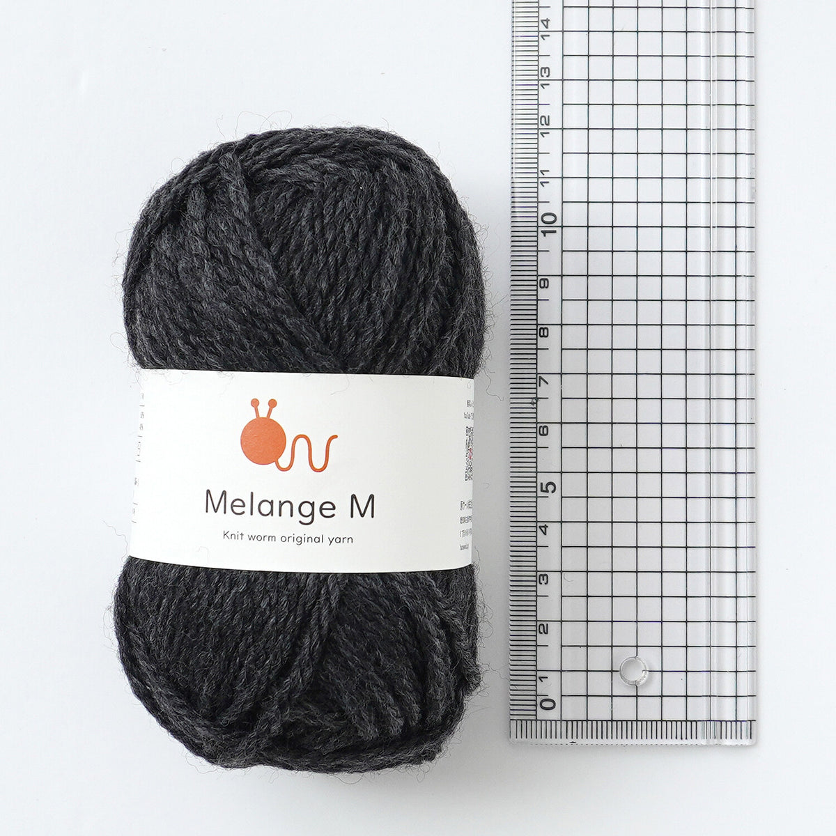 Knitworm メランジ M | グレー｜並太毛糸 ウール混 30g（60m）