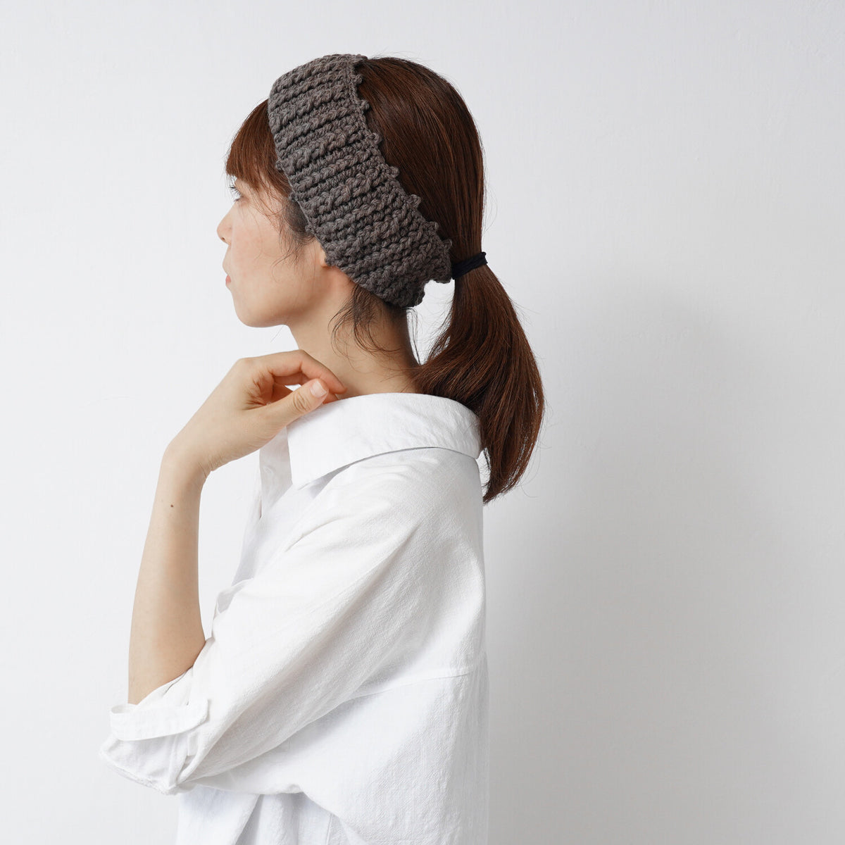 Knitworm メランジ M | グレー｜並太毛糸 ウール混 30g（60m）