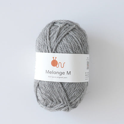 Knitworm メランジ M | グレー｜並太毛糸 ウール混 30g（60m）