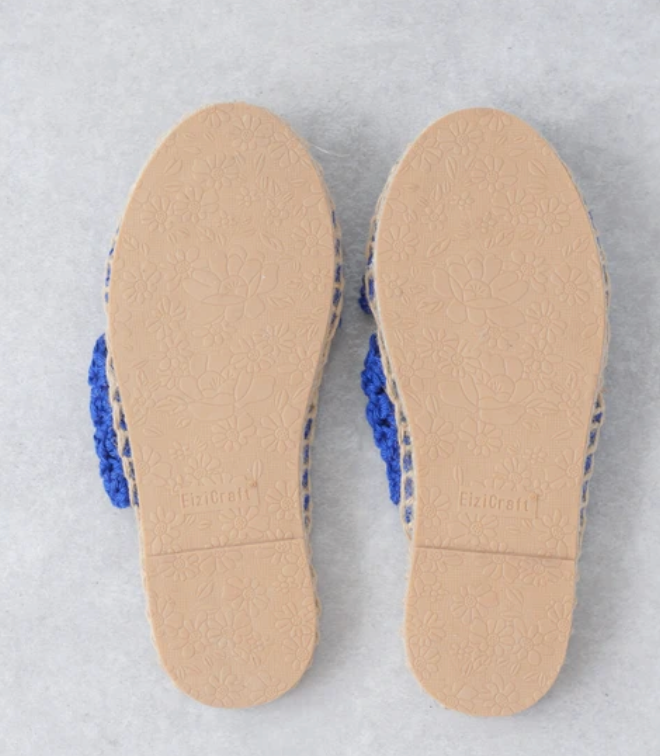 原ウール Itohenlab. 編み物キット #15-8 クロスブレードサンダル ブルー