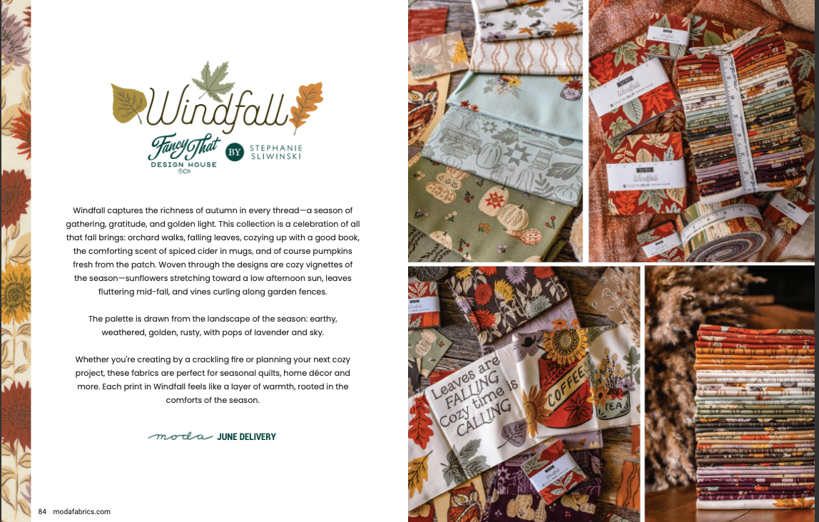 パッチワーク生地セット｜Windfall 2.5インチスクエア （約6.4cm角）42枚 | プリカット生地 ｜Fancy That Design House