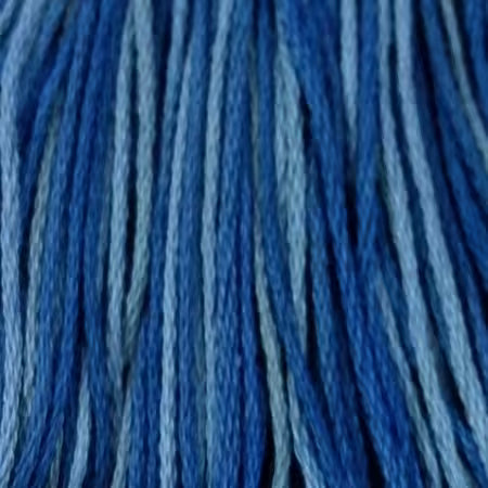 Valdani 段染め6本撚りコットン刺しゅう糸 10yd｜P7 Withered Blue | ブルー