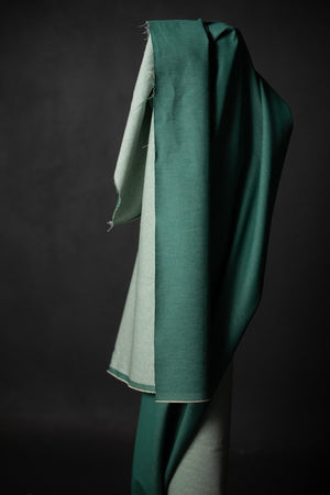 グリーンデニム｜Merchant & Mills Jade Green 10oz Organic Denim｜160cm幅 x 100cmまで [ゆうパケット]