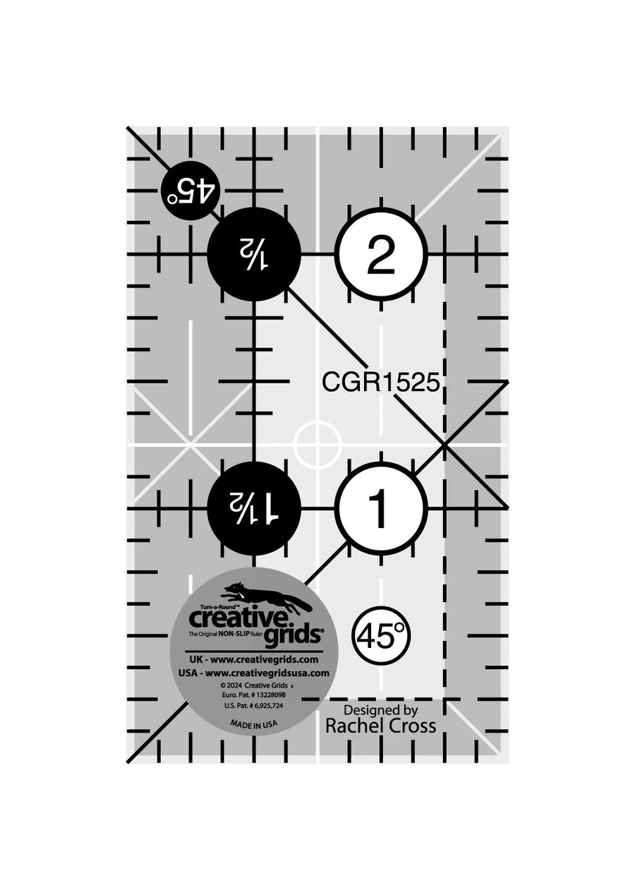 ルーラー CREATIVE GRIDS 1-1/2" x 2-1/2" フライングギース長方形