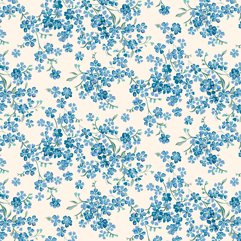 ハンドメイド用生地｜Liberty Floral Nostalgia Forget-Me-Not Trail C 反物（13.7m×110cm）綿100%