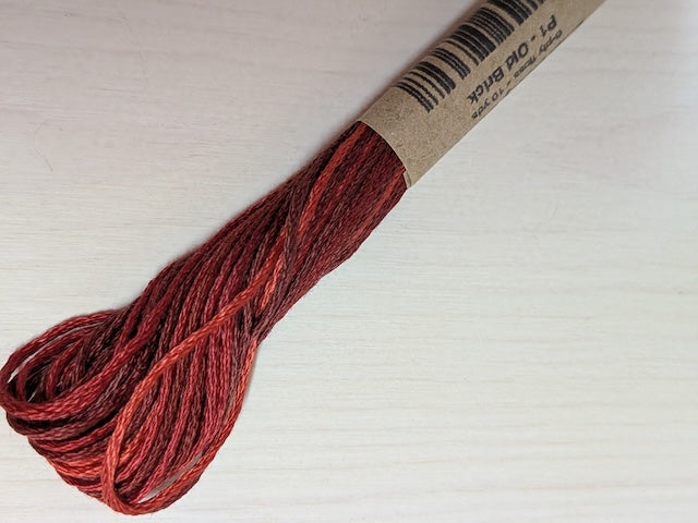 Valdani 段染め6本撚りコットン刺しゅう糸 10yd｜P1 Old Brick | 赤