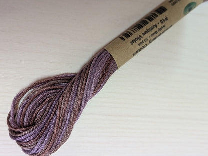 Valdani 段染め6本撚りコットン刺しゅう糸 10yd｜P10 Antique Violet | バイオレット
