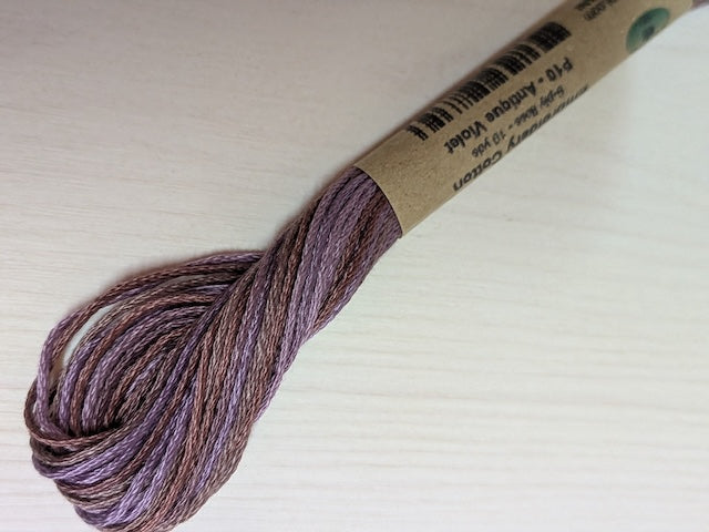 Valdani 段染め6本撚りコットン刺しゅう糸 10yd｜P10 Antique Violet | バイオレット