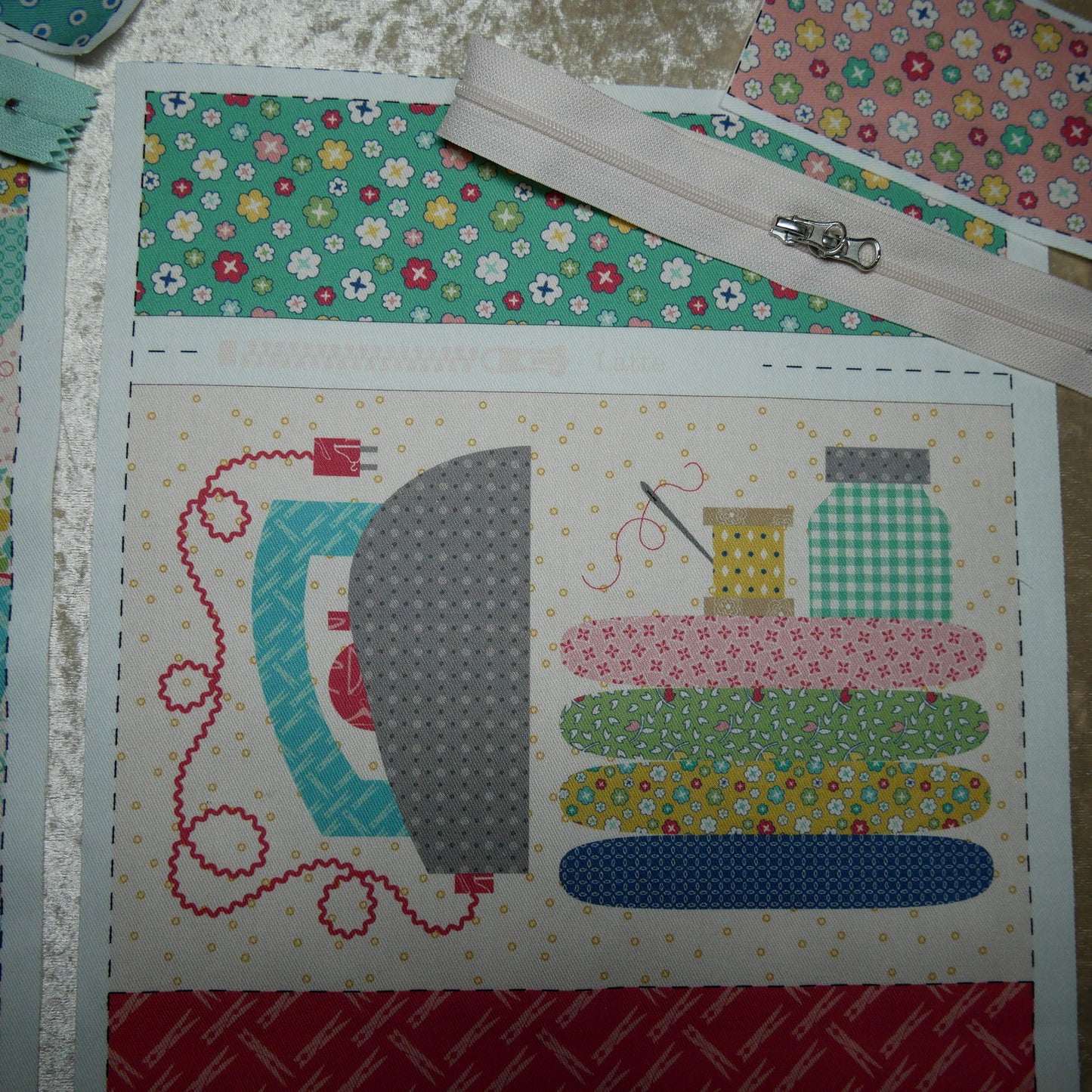 4月【SLOW STITCH  SET】Lori Holt / Zippy Bags 4 プロジェクト・バッグセットA