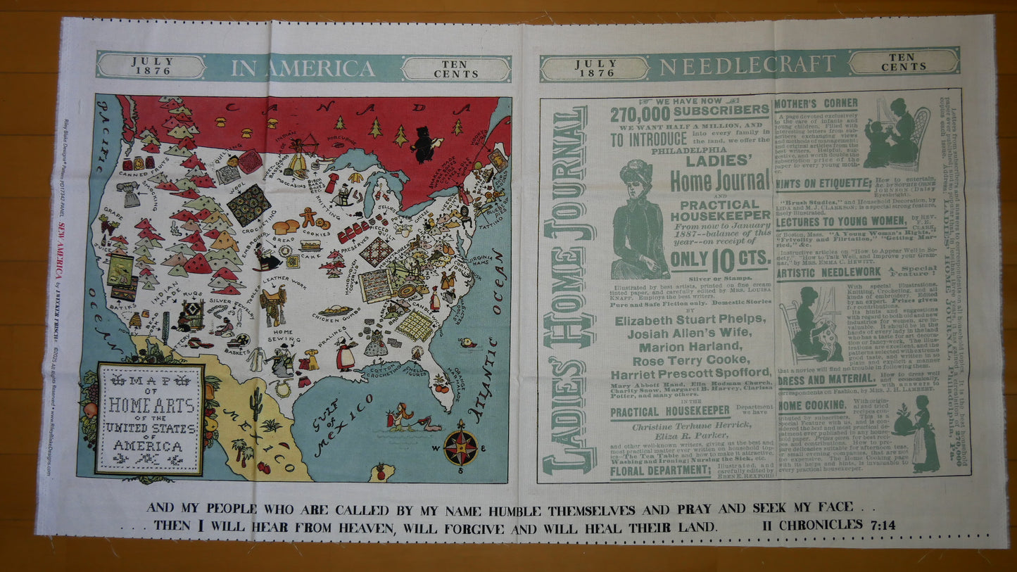 パネル生地｜Sew America Pillow Panel 23½インチ×43½インチ（約60cm×110cm）綿100%