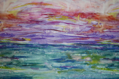 ハンドメイド用生地｜Soulstice 水彩画反物（9.3m×110cm）綿100%