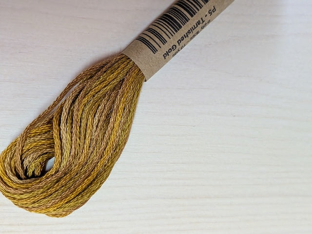 Valdani 段染め6本撚りコットン刺しゅう糸 10yd｜P5 Tarnished Gold | 黄土色
