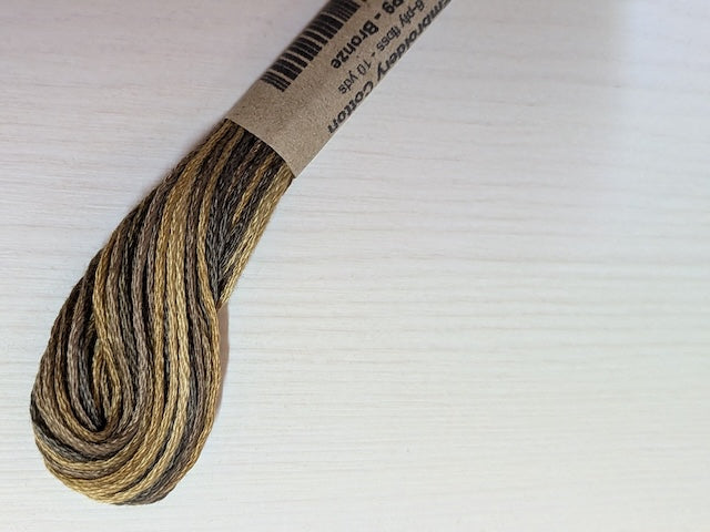 Valdani 段染め6本撚りコットン刺しゅう糸 10yd｜P9 Bronze | ブロンズ