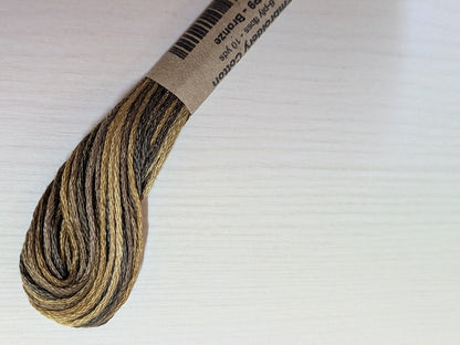 Valdani 段染め6本撚りコットン刺しゅう糸 10yd｜P9 Bronze | ブロンズ