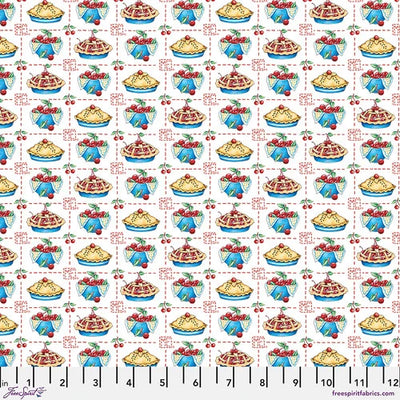 ハンドメイド用生地 | American as Cherry Pie - White｜Happy Birthday, America by Mary Engelbreit