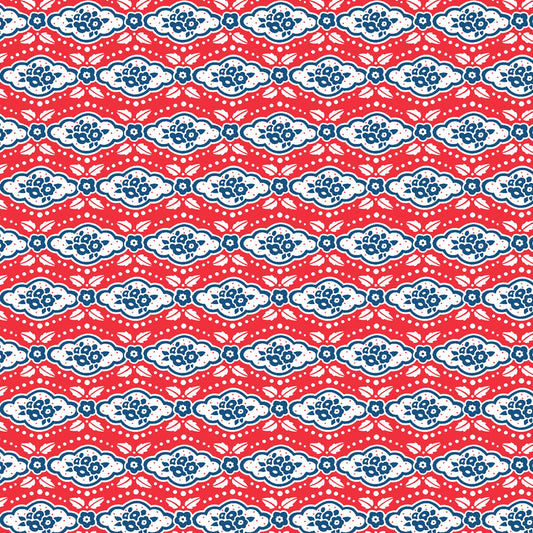 ハンドメイド用生地 | Maison Rouge - Red｜Happy Birthday, America by Mary Engelbreit