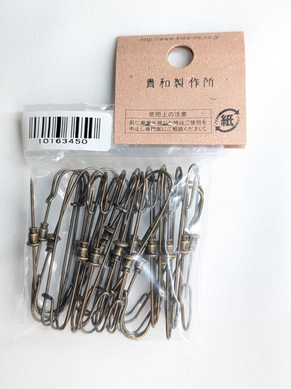カブトピン キャッチ付き 0.9×50mm G (ゴールド｜ビンテージ風)