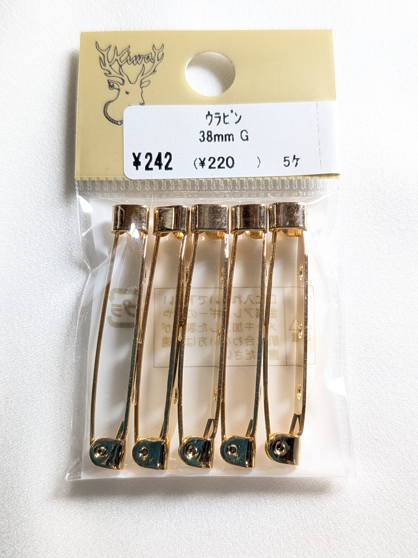 ウラピン 38mm G (ゴールド)