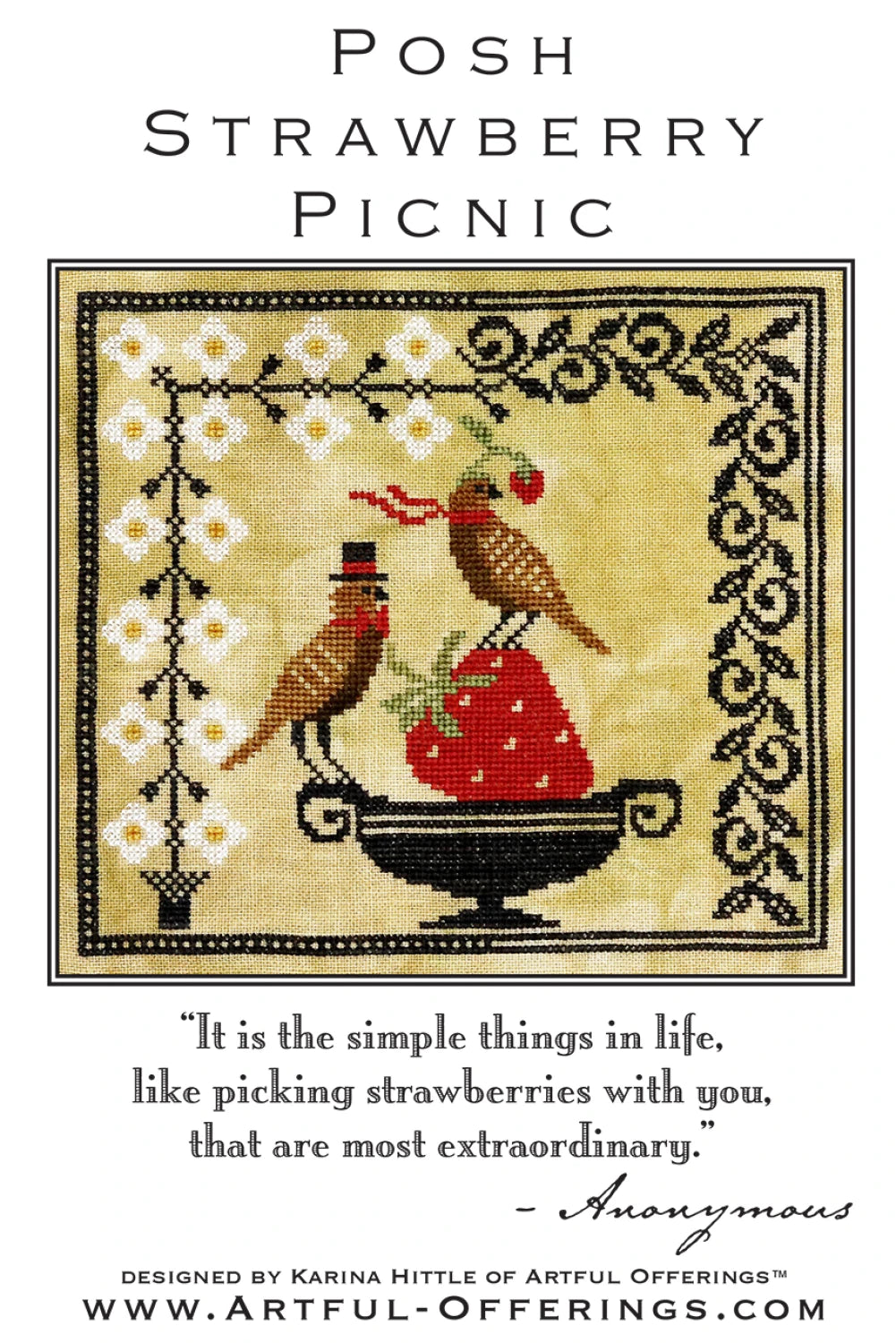 図案 ARTFUL OFFERINGS / Posh Strawberry Picnic