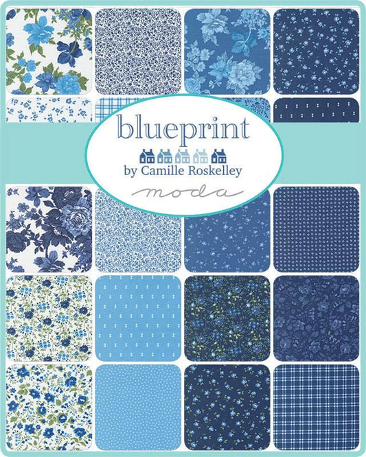パッチワーク生地セット｜Blueprint 10インチスクエア（約25.4cm角）42枚