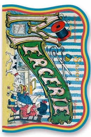 Sajou-needlebook-40-needles-a little girl repairing her dollニードルブック針40本入りアソート　繕い物をする女の子
