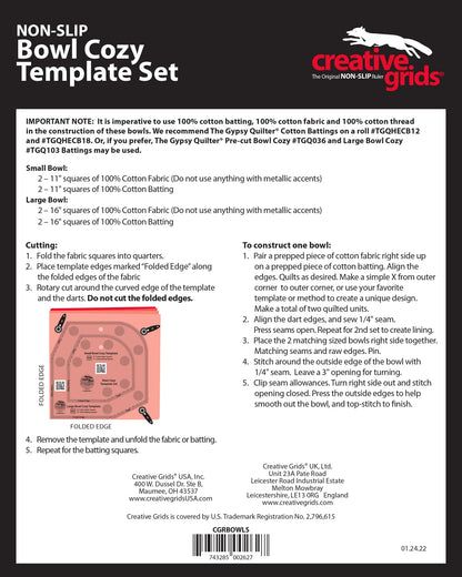 Creative Grids 専用テンプレートBowl Cozy Template Set