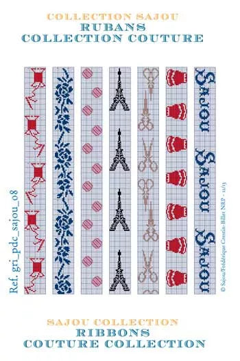 Sajou Cross Stitch Chart - Couture Ribbons