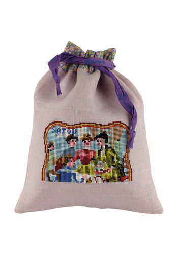 Sajou-cross-stitch-kit-bag-sewing-club クロス・ステッチ・巾着キット　ソーイングクラブ