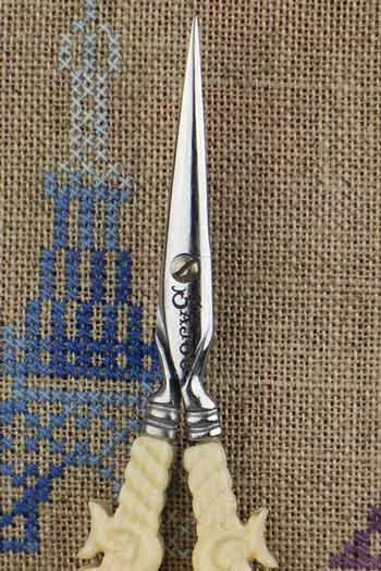 Sajou 刺繍ハサミ 象牙調 Sモデル｜フランス製 アンティーク復刻版