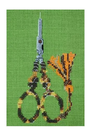 刺しゅう用ハサミ　ベッコウ調「フラワー」モデル