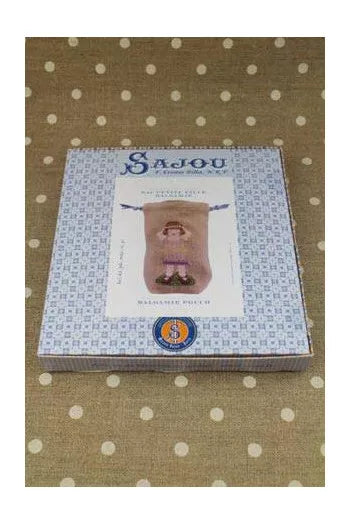 Cross stitch kit - Balsamie linen pouchクロス・ステッチ・キット　巾着袋 バルサミーちゃん
