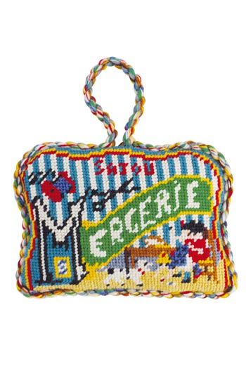 Sajou Puffies Needlepoint Kit - Little Girls Embroidering ニードルポイント・オーナメント・キット　繕い物をする女の子