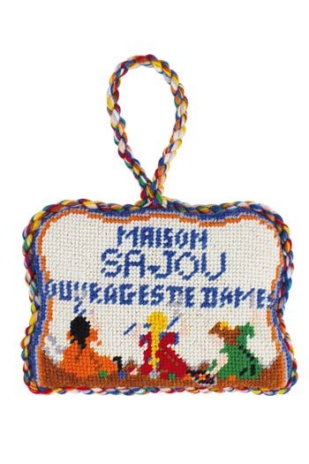 Sajou Puffies Needlepoint Kit - Little Girls Embroidering