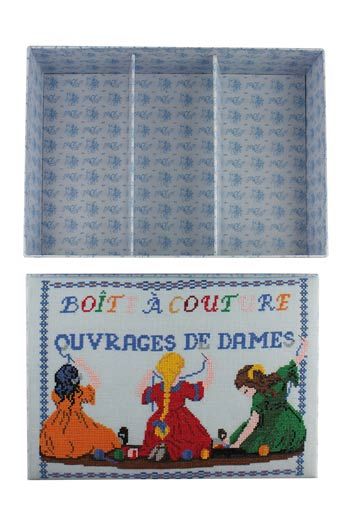 Sajou sewing box kit - Embroidery Girls サジューのクロスステッチキット刺しゅうする女の子