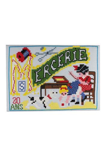 Sajou sewing box kit - Embroidery Girls サジューのクロスステッチキット繕い物をする女の子